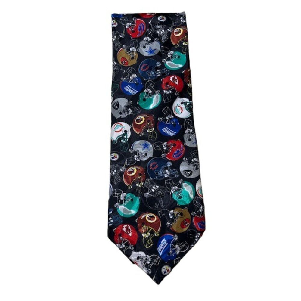 NFL Pro Football Helmets Men's Tie Team Helmets‎ Superbowl Tie Black Multi